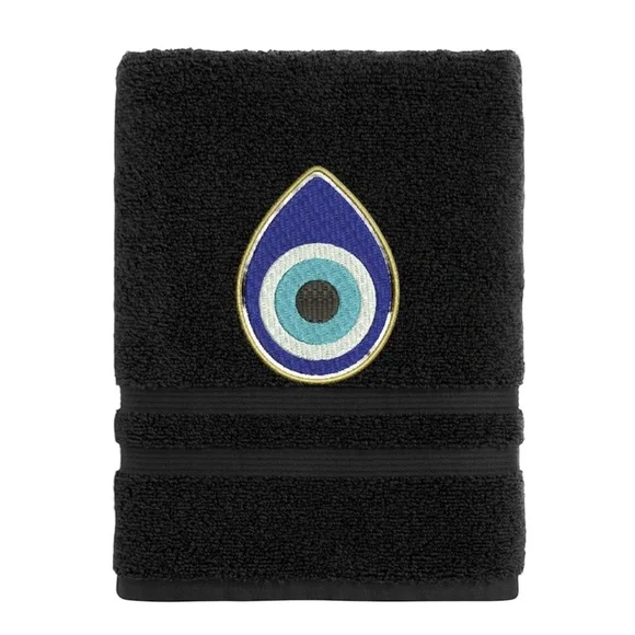 Hand Evil Eye Embroidered Hand towel Pick one New Made to order Black - Picture 8 of 16